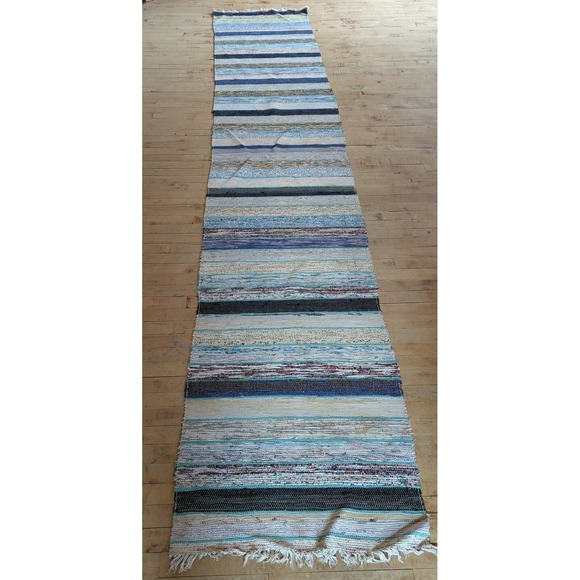 Handmade Other - Antique Imported Swedish Hand Made Rag Rug Runner (26.5" x 140" ) As Shown